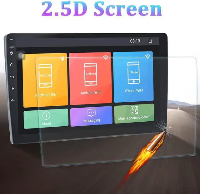 Alt view image 6 of 7 - 10.1 Inch Android Double Din Car Stereo Touch Screen Car Radio with WiFi GPS Navigation Mirror Link Car Multimedia Player Support Bluetooth FM Radio Receiver Dual USB Input with Backup Camera