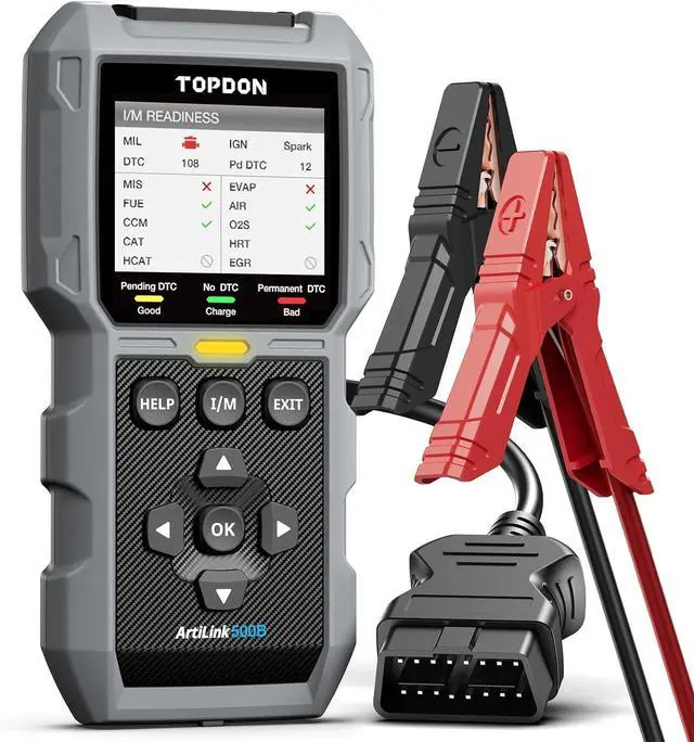 Main image of TOPDON AL500B OBD2 Scanner Battery Tester 2 in 1 Code Reader, Full OBDII Diagnosis, 12V Battery Tests & 12V/24V Cranking Tests, Charging Tests, Scan Tool, Car Diagnostic Tool for All OBDII Cars