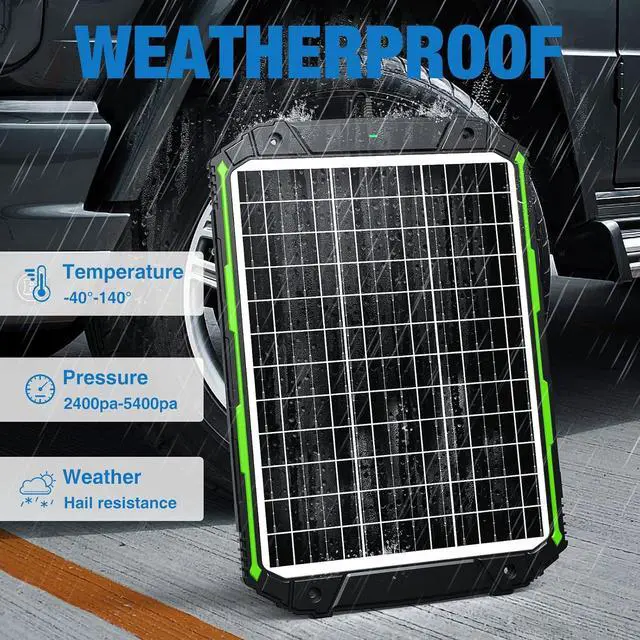 Alt view image 7 of 7 - 25W 12V Solar Powered Battery Charger & Maintainer, Built-in Smart MPPT Charge Controller, Waterproof 25 Watt 12 Volt Solar Panel Trickle Charging Kits for Car Auto Boat RV Marine Trailer