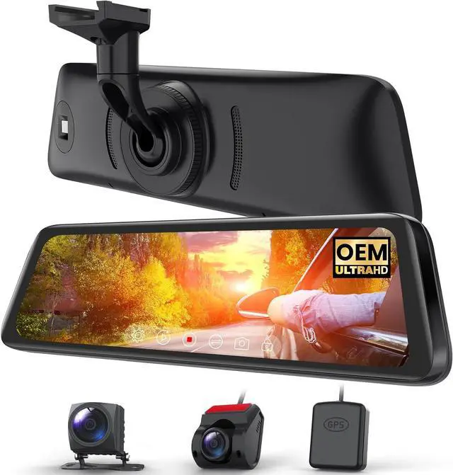 Main image of AUTO-VOX T9PRO OEM Rear View Mirror Camera with Detached Front Lens, 9.35" Full Laminated Touch Screen Mirror Dash Cam Front and Rear with No Glare, Super Night Vision Backup Camera for Car/Truck