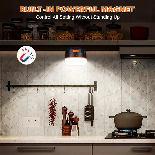 Alt view image 6 of 7 - LED Camping Lantern Rechargeable with Remote Control - 1000LM 150H Runtime Tent Light, 5200mAh Water-Resistant Emergency Light for Hurricane Power Outages, Hiking Home