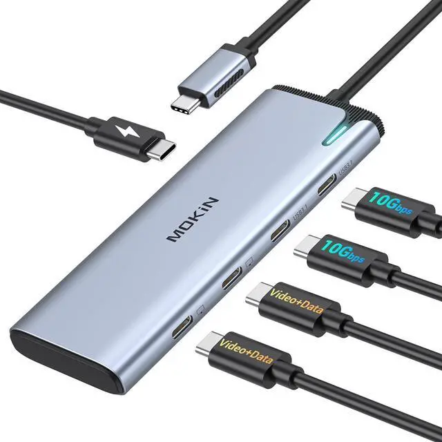 Main image of USB C to USB C Hub Dual Monitor, USBC Splitter with 4K@60Hz DP Alt Mode Video Output, 10Gbps Data Transfer, 100W PD Charging, Dual Monitor Adapter for Laptop, Portable Monitor and More Type C Devices