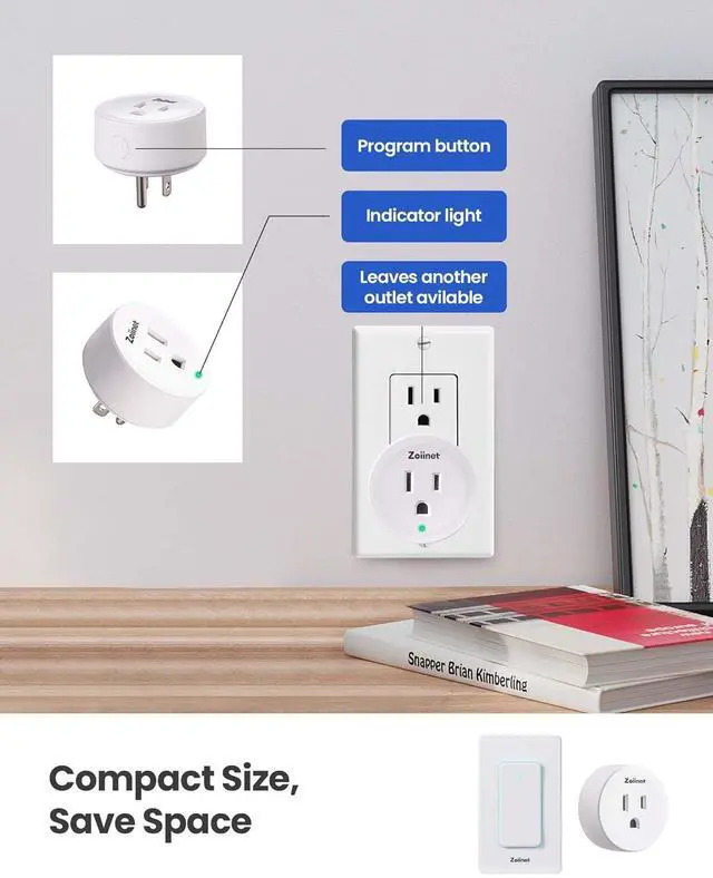 Alt view image 5 of 7 - Smart Plug Switch, 2.4G WiFi Outlet, Compatible with Alexa, Google Home, Smart Life & IFTTT APP, Voice Control & Timer, Buckle Design & Removable, No Hub Needed, Programmable(2 Pack)