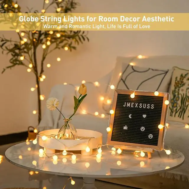 Alt view image 2 of 7 - 147ft Globe String Lights Indoor Outdoor Waterproof, 300 LED Chrias fairy Lights Plug in with Remote, Hanging Light for Classroom Bedroom Tent Caing Patio Wedding Party Garden Decor, Warm White