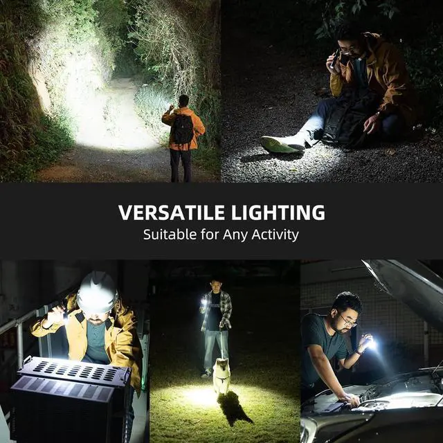 Alt view image 7 of 7 - WUBEN L50 Flashlight 1200 High Lumens Tactical Flashlight Pocket Rechargeable Flashlight IP68 with 5 Mode Flash Light, LED Tail Switch Flashlight for Emergencie Camping Home Inspection Repair