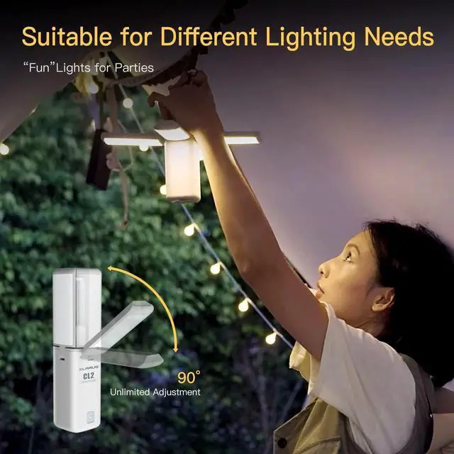 Alt view image 2 of 7 - CL2 Rechargeable Camping Lantern, 750LM 7 Light Modes Waterproof Foldable Tent with Power Supply for Emergency, Camping, Beach, Travel, Outages White 10000mAh  10,000mAh