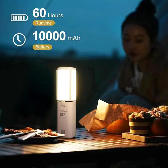 Alt view image 7 of 7 - CL2 Rechargeable Camping Lantern, 750LM 7 Light Modes Waterproof Foldable Tent with Power Supply for Emergency, Camping, Beach, Travel, Outages White 10000mAh  10,000mAh