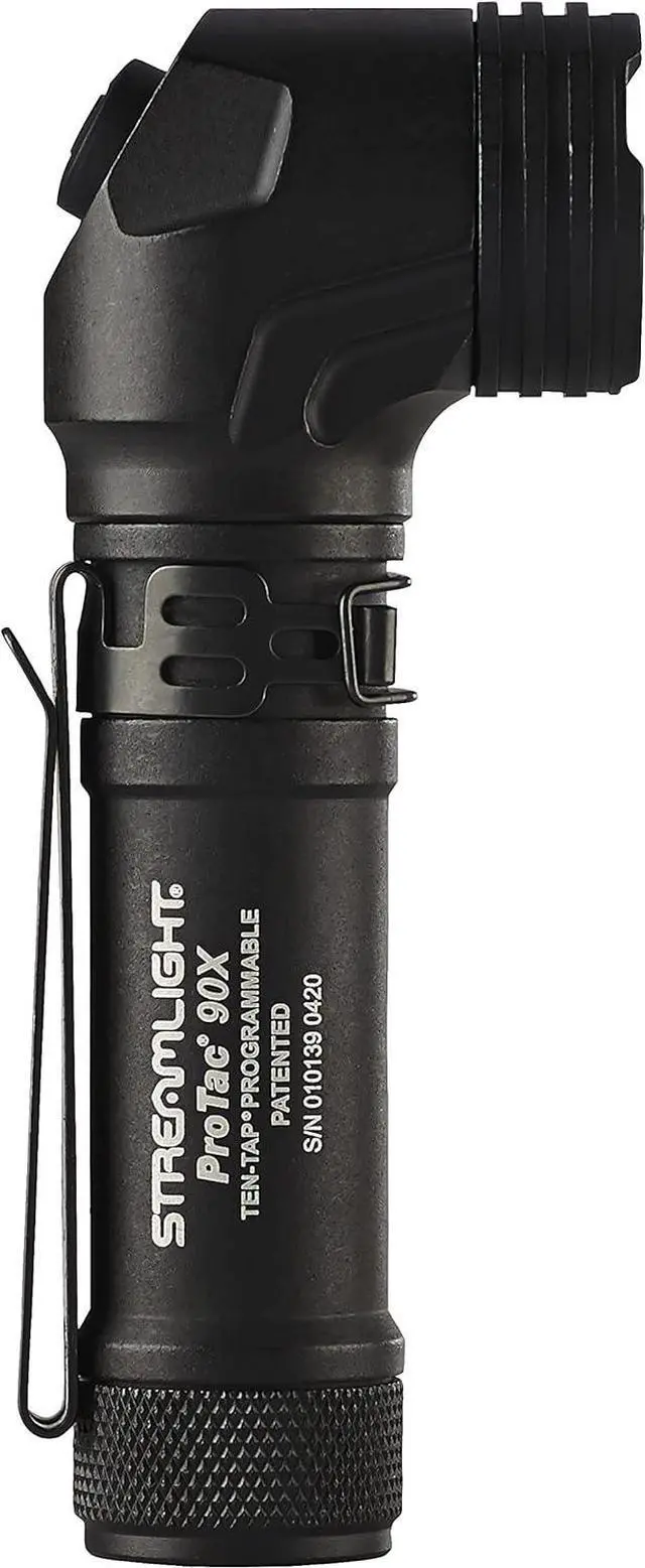 Alt view image 2 of 7 - Streamlight 88094 ProTac 90X 1000-Lumen Right Angle Compact Multi-Fuel Tactical EDC Flashlight Includes Non-Rechargeable Batteries and Holster, Black