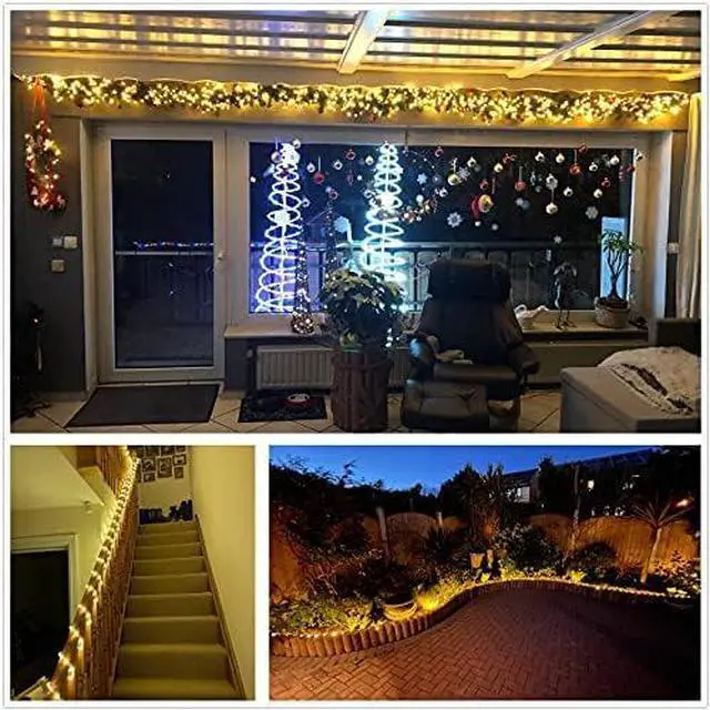 Alt view image 2 of 6 - 100Ft LED Rope Lights, 1080 LEDs Waterproof Rope Lights, 110V Cuttable Connectable Rope Lights Waterproof Decorative Lighting for Indoor/Outdoor, Deck, Patio, Christmas Decorations(Cold White)