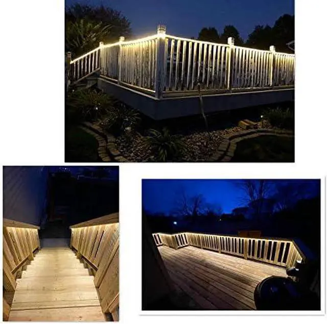Alt view image 4 of 6 - 100Ft LED Rope Lights, 1080 LEDs Waterproof Rope Lights, 110V Cuttable Connectable Rope Lights Waterproof Decorative Lighting for Indoor/Outdoor, Deck, Patio, Christmas Decorations(Cold White)