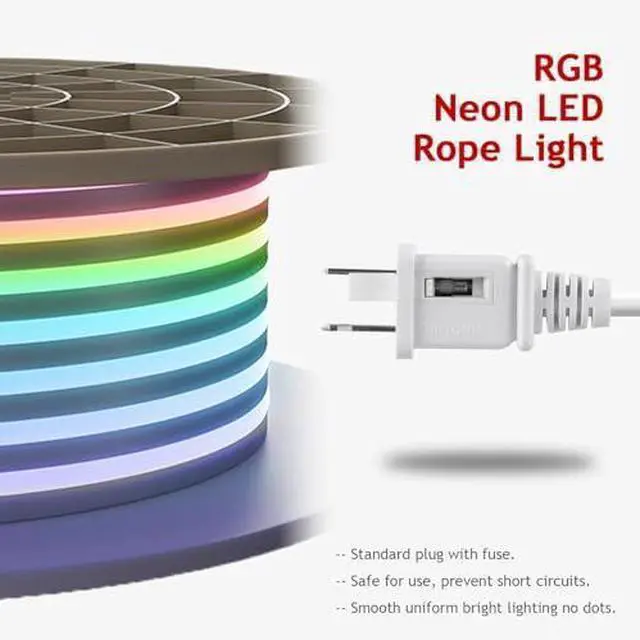 Alt view image 4 of 7 - Led Strip Lights 50ft / 15m Daylight White 6000K Waterproof IP65 Flexible LED Light Strip AC 110-120V Led Lights for Bedroom, Indoor & Outdoor, Power Adapter Included
