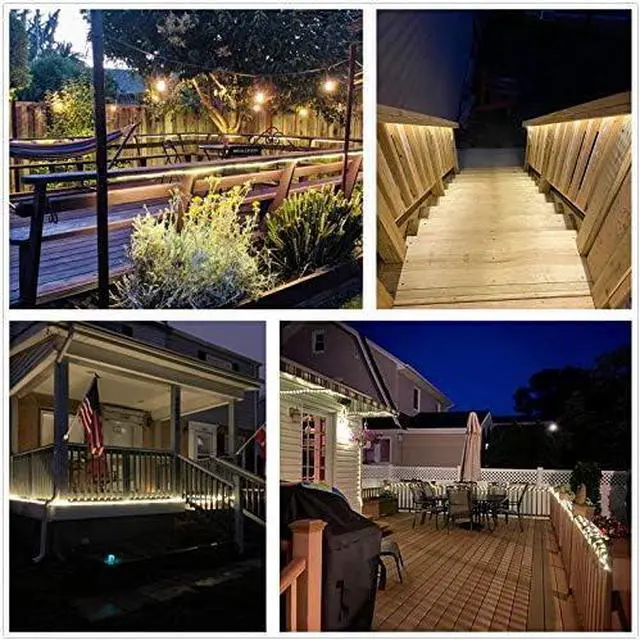Alt view image 5 of 6 - 100Ft LED Rope Lights, 1080 LEDs Waterproof Rope Lights, 110V Cuttable Connectable Rope Lights Waterproof Decorative Lighting for Indoor/Outdoor, Deck, Patio, Christmas Decorations(Cold White)