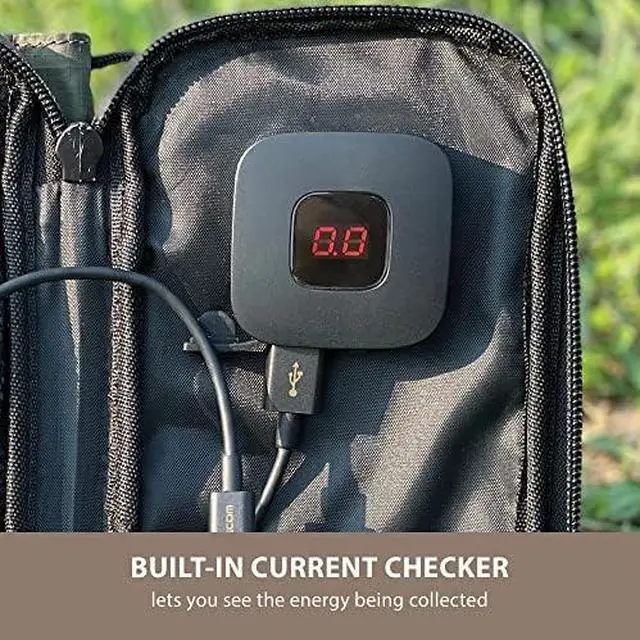 Alt view image 5 of 5 - NESTOUT Portable Solar Panel, Dual USB-A Ports, 28W Power Generation Charger for Phone Camping, Durable Water-Resistant Ripstop Nylon, Foldable Lightweight, Adjustable Stands (4-Panel)