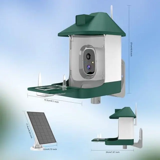 Alt view image 6 of 6 - Bird Feeder with Camera,Smart Birdwatching Camera with Solar Powered,AI Identify Species,Instant Notifications,FHD Live View,Auto Record Video in Backyard,Ideal Gifts for Family and Bird Lovers