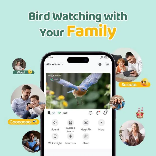 Alt view image 5 of 7 - Bird Feeder with Camera Outdoor Solar: Smart Birdfeeder with AI Recognition - 2K HD Live Stream Video Camera for Outside Wild Birds Garden Decor - Bird Lover Gifts