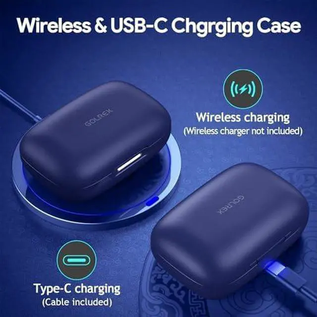 Alt view image 4 of 5 - Active Noise Cancelling Ear Buds Bluetooth Headphones Wireless Earbuds with 80H Wireless Charging Case & LED Display, Over-Ear Hooks Earphones Bass Earbud for Sports Running Gym Workout Black