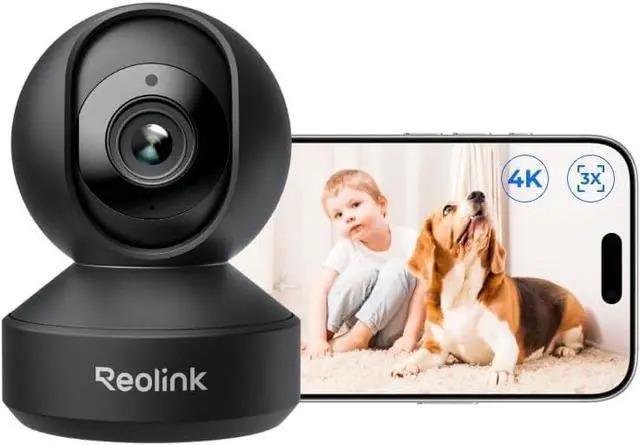 Main image of Smart 4K UHD Pan & Tilt Dual-Band Wi- 6 Indoor Security Camera with 3X Optical Zoom, Auto-Trac, People/Pet Detection, Crying Sound Detection, Privacy Mode, Bluetooth Setup, E1 Zoom-Black