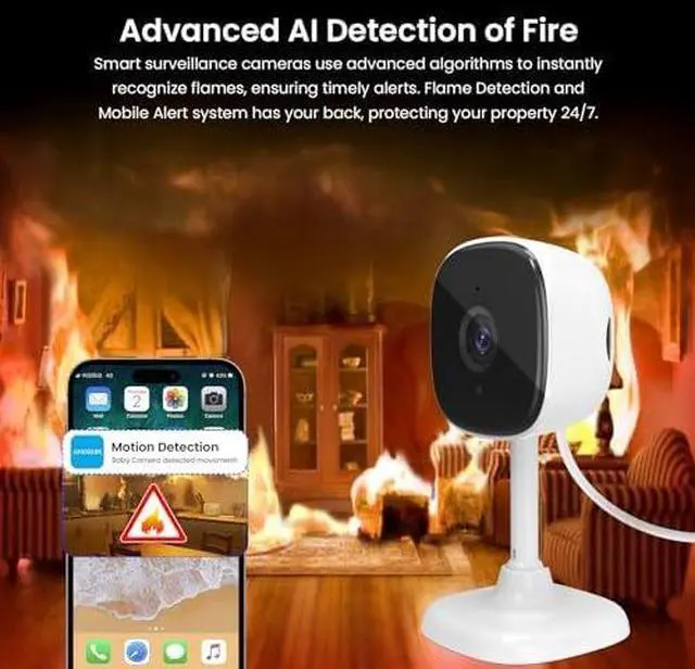 Alt view image 5 of 6 - 4 Pack Indoor Security Cameras Wriless, Home Security Cameras for House/Baby/Elder/Dog/Cat with 24/7 Recording/2-Way Talk/Night Vision/AI Detection/Cloud& SD Card Storage, Alexa&Google Home Support