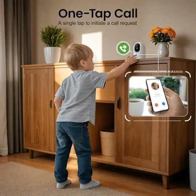 Alt view image 2 of 5 - 360 Cameras for Home Security-Indoor Camera Monitoring Baby/Nanny with 2K High Resolution & One-Tap Call, 24-7 Local Storage, Compatible with Alexa/Google Home, K7 4Pack (2.4GHz Wi-Fi Only)