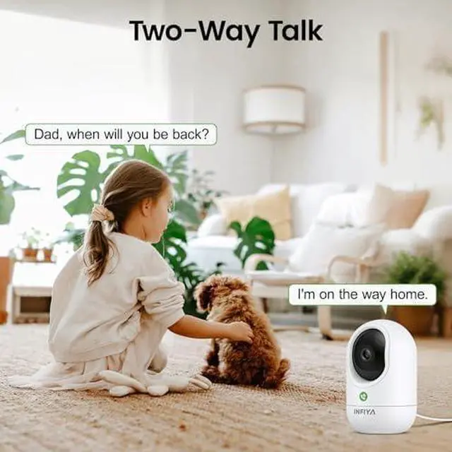 Alt view image 3 of 5 - 360 Cameras for Home Security-Indoor Camera Monitoring Baby/Nanny with 2K High Resolution & One-Tap Call, 24-7 Local Storage, Compatible with Alexa/Google Home, K7 4Pack (2.4GHz Wi-Fi Only)