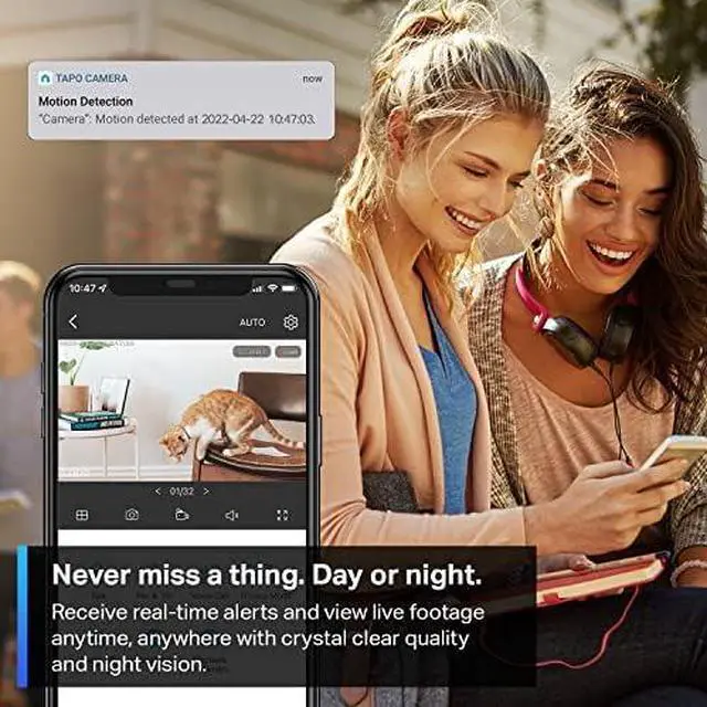 Alt view image 2 of 4 - Tapo 2K Security Camera for Baby Monitor, Dog Camera w/Motion Detection, 2-Way Audio Siren, Night Vision, Cloud & SD Card Storage, Works w/Alexa & Google Home, 4-Pack (Tapo C110P4)