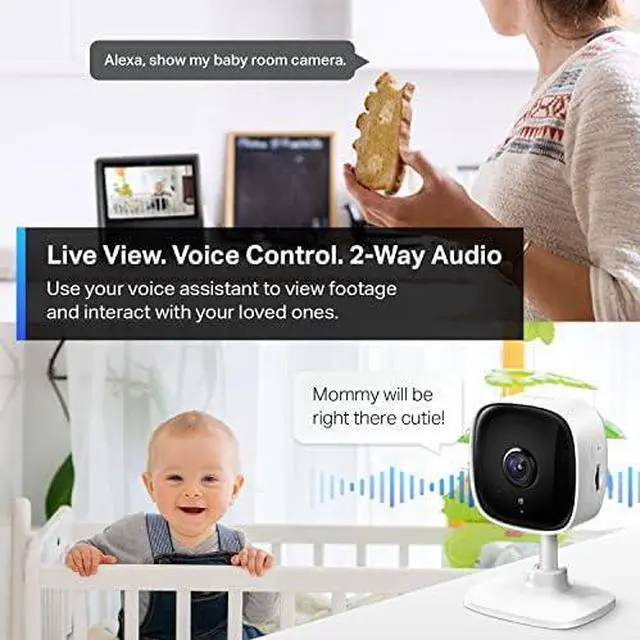 Alt view image 3 of 4 - Tapo 2K Security Camera for Baby Monitor, Dog Camera w/Motion Detection, 2-Way Audio Siren, Night Vision, Cloud & SD Card Storage, Works w/Alexa & Google Home, 4-Pack (Tapo C110P4)