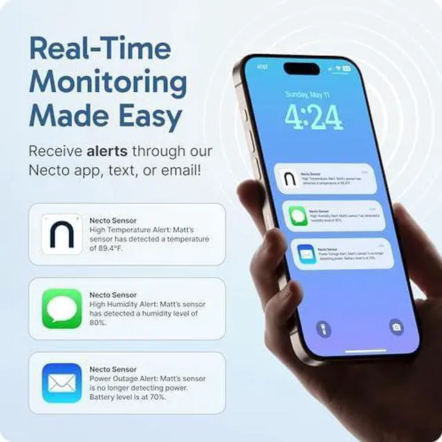 Alt view image 5 of 6 - Cellular Temperature Monitor- RV Pet Safety Temp Monitoring System. Remote Power Outage & Humidity Sensor with App Alerts for Car, Camper, Home & Server Room. (2 Year Subscription Included)