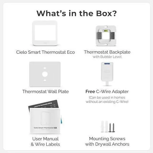 Alt view image 3 of 4 - Smart Thermostat Eco | Energy Star Certified Thermostat | Supports Conventional Systems up to (2H/2C) & Heat Pumps (4H/2C) | Free C-Wire Adapter in Box | NOT for Mini Split Systems | (White)