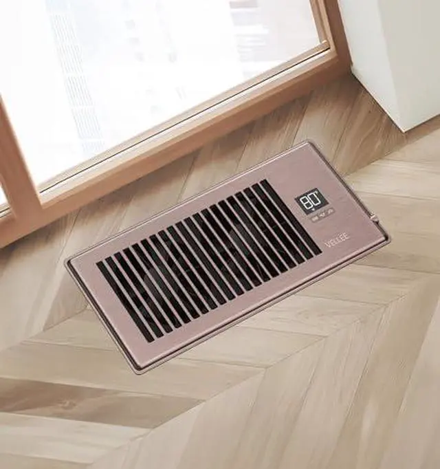 Alt view image 7 of 14 - Quiet Register Booster Fan Fits 4" x 10" (DUCT OPENING CUTOUT), 10-Speed Smart Heating Cooling AC Vent Booster Fan w/Remote Control & Thermostat Control (Vertical Grille - White) - Corded