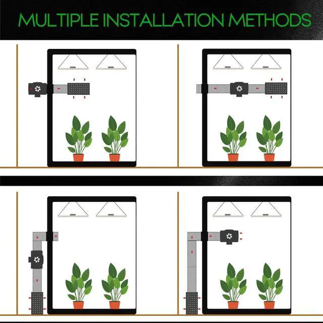 Alt view image 7 of 7 - Silent Inline Duct Ventilation Booster Fan 6 Inch 300 CFM Quiet Vent Exhaust Blower for Hydroponics Grow Tent Greenhouse Kitchen Bathroom, 2 Pack, Black  6'' 2-Pack