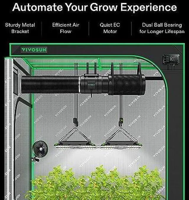 Main image of AeroZesh G4 4-inch 195 CFM Inline Duct Fan with E12 Speed Controller, Entirely Programmable PWM-Controlled EC Fan for Grow Tent Ventilation