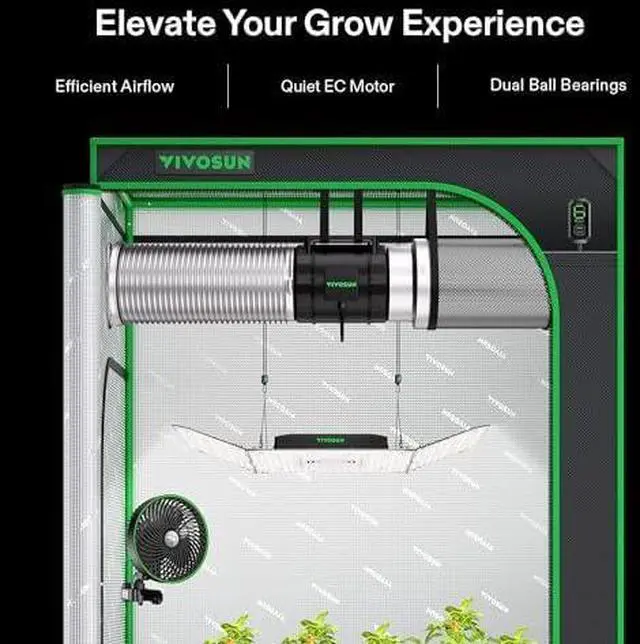 Alt view image 2 of 13 - Smart Air Filtration T6 Kit 6", AeroZesh T6 Inline Duct Fan with E12 Speed Controller, Carbon Filter & 8' Ducting, Cooling & Ventilation System for Grow Tents, Indoor Gardening, Hydroponics
