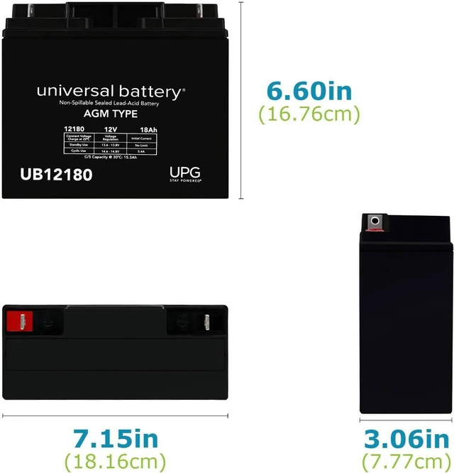Alt view image 2 of 6 - Universal Power Group 12V 18AH Champion Generator 9000 7000 Rechargeable Battery