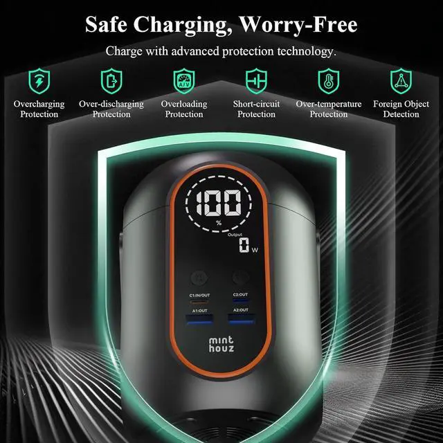 Alt view image 5 of 7 - Large Power Bank 54000mAh, Outdoor Power Bank with 140W Output, Wireless Charging, Versatile Camping Lantern, Portable Charger for Camping & Travel, Laptop Portable Charger