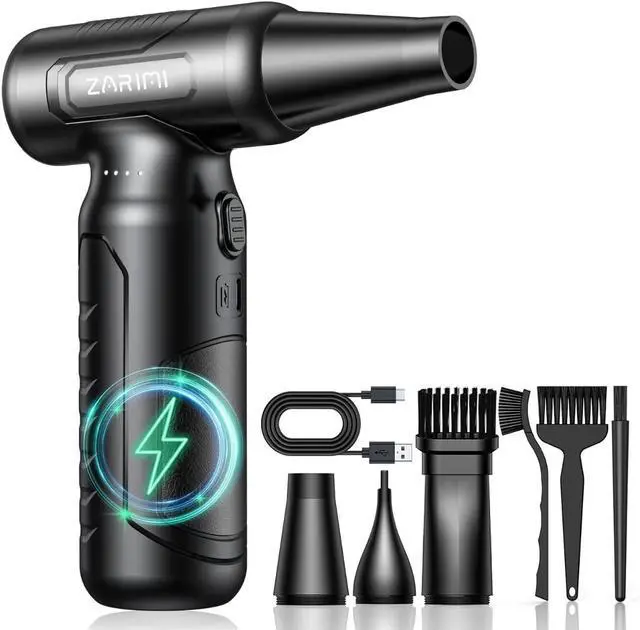 Main image of Electric Compressed Air Duster - 33,0000 RPM High-Speed Air Blower Gun, Rechargeable Mini Turbo Fan Cordless for Keyboard, PC, Car, Home & Outdoor Cleaning Dust, Replaces Compressed Air Cans