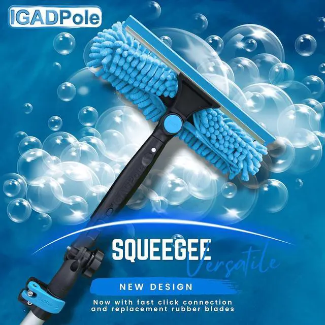 Alt view image 4 of 7 - 26ft Pole Washing Kit: Water-fed Brush, Cobweb Duster and 10 Squeegee and Soap Dispenser, with 5-Stage Telescoping Pole 5-20ft Pole