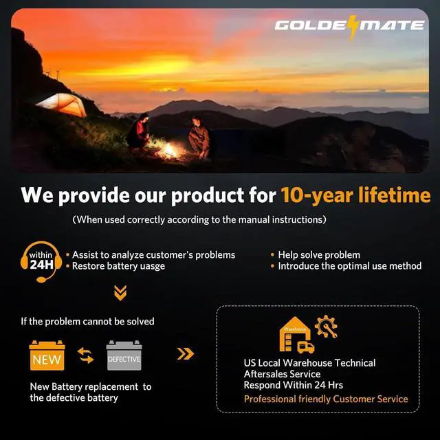 Alt view image 7 of 7 - 12V 200Ah LiFePO4 Lithium Battery, Rechargeable Battery Up to 15000 Cycles, Built-in BMS, Max 2560Wh, Perfect for RV, Camping, Solar, Marine, Trolling Motor, Golf Cart, Off-Grid