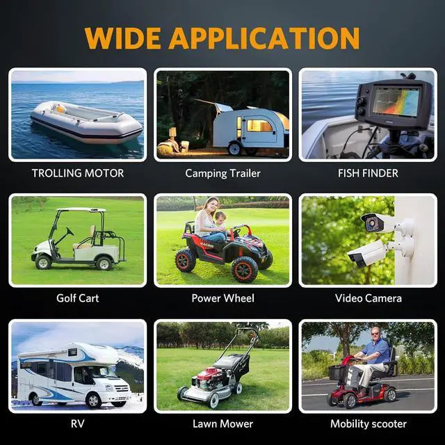 Alt view image 6 of 7 - 12V 200Ah LiFePO4 Lithium Battery, Rechargeable Battery Up to 15000 Cycles, Built-in BMS, Max 2560Wh, Perfect for RV, Camping, Solar, Marine, Trolling Motor, Golf Cart, Off-Grid