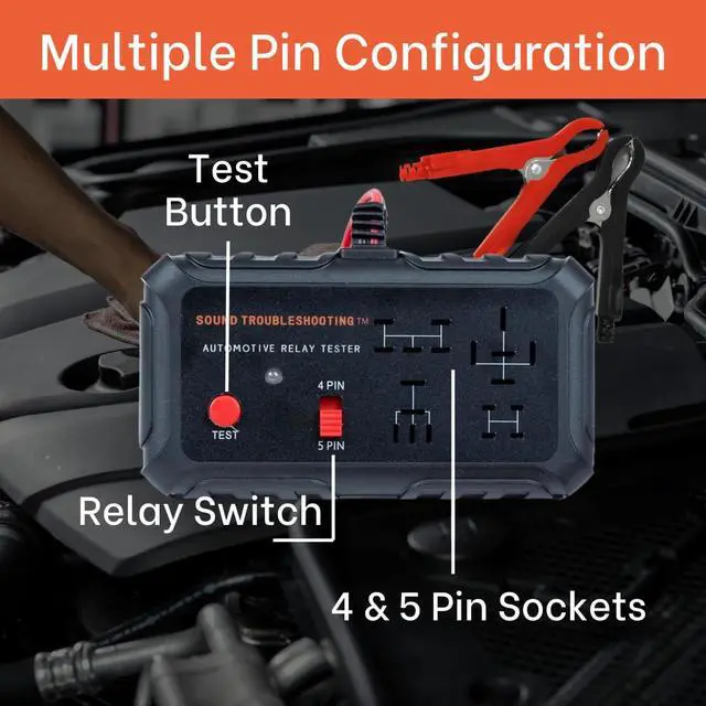 Alt view image 3 of 7 - Automotive Relay Tester With Relay Puller - 12V Auto Relay Diagnostic Tool, Car Relay Tester with Battery Clips, Relay Testing Kit, Electrical Systems Tool | Patented