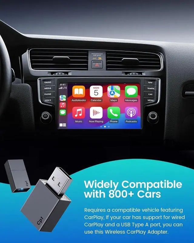 Alt view image 6 of 7 - Wireless Carplay Adapter for iPhone - Plug & Play Convert Wired to Wireless CarPlay for Cars from 2016 and iOS 10+, No Latency Mini USB Type A Black