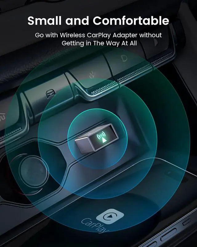 Alt view image 7 of 7 - Wireless Carplay Adapter for iPhone - Plug & Play Convert Wired to Wireless CarPlay for Cars from 2016 and iOS 10+, No Latency Mini USB Type A Black