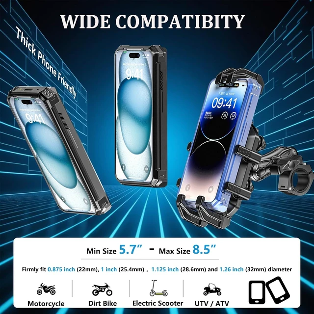 Alt view image 5 of 7 - Motorcycle Phone Mount with Secure Lock & Vibration Dampener