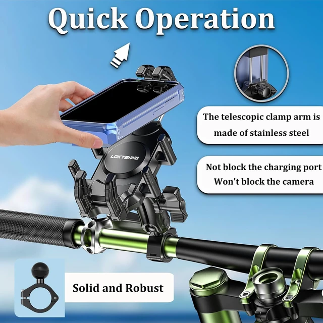 Alt view image 6 of 7 - Motorcycle Phone Mount with Secure Lock & Vibration Dampener