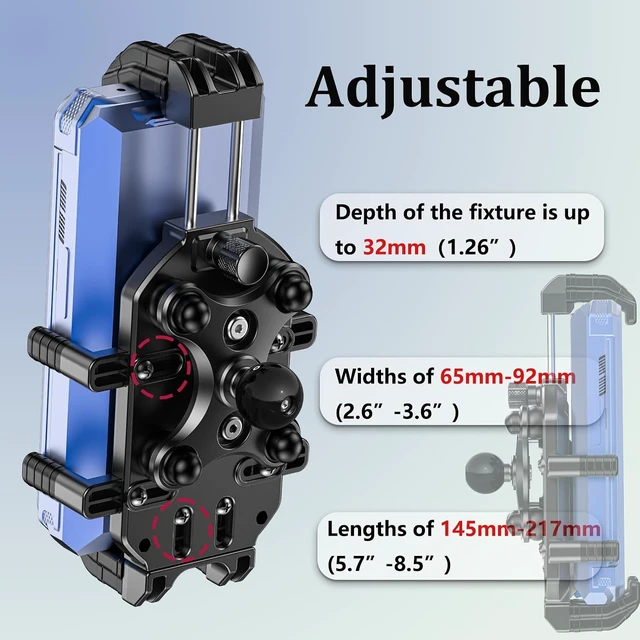 Alt view image 4 of 7 - Motorcycle Phone Mount with Secure Lock & Vibration Dampener