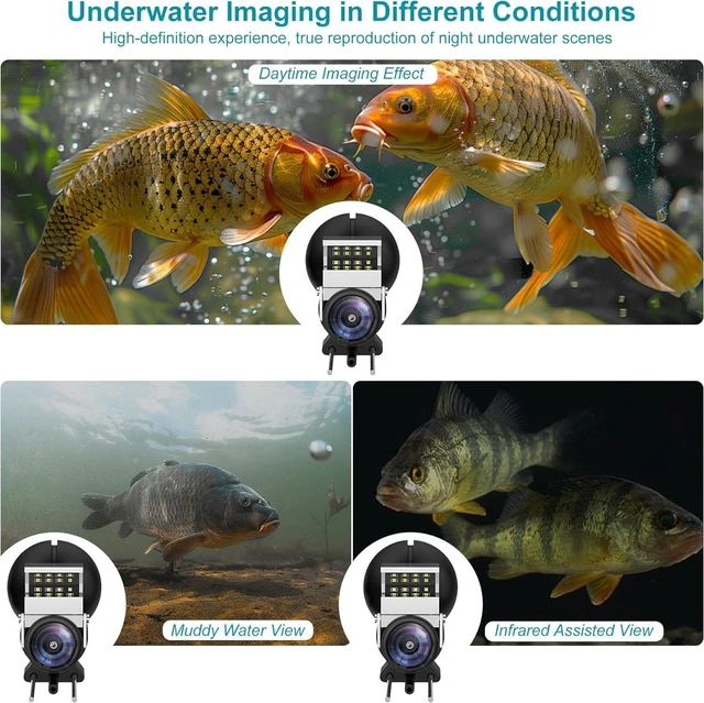 Alt view image 5 of 7 - Underwater Fishing Camera with 5-Inch IPS LCD, Infrared Night Vision & 100ft Cable, 6000mAh