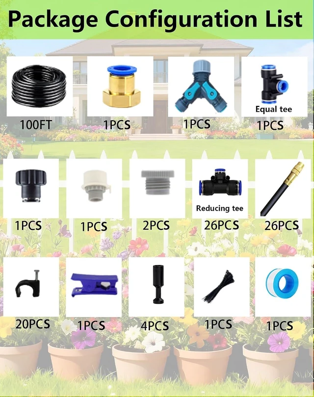 Alt view image 2 of 7 - 360° Adjustable Drip Irrigation Sprinkler Kit for Garden