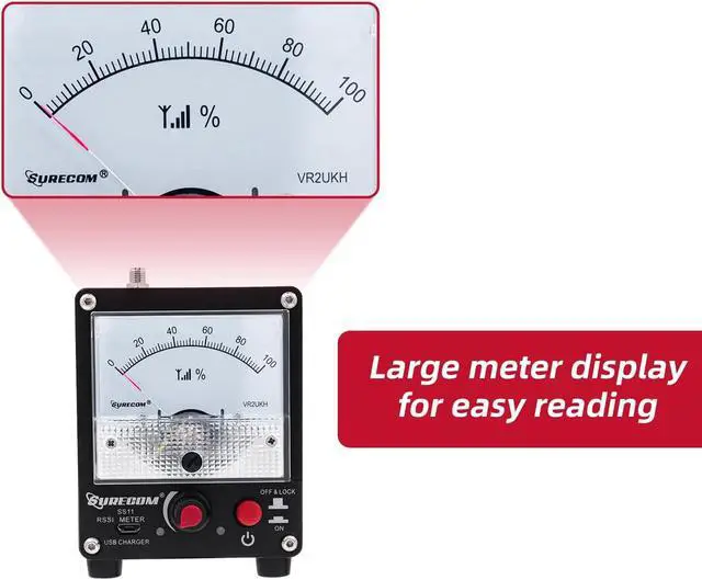 Alt view image 7 of 7 - Surecom SS11 Portable Field Strength Power Test Meter RF Signal Strength Test Meter with Antenna