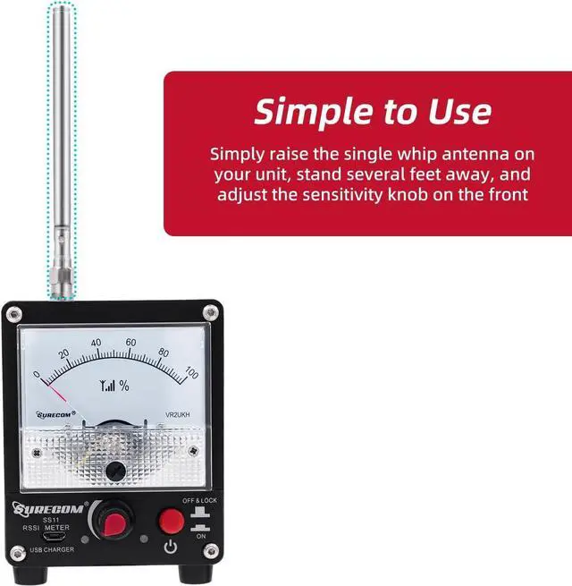 Alt view image 6 of 7 - Surecom SS11 Portable Field Strength Power Test Meter RF Signal Strength Test Meter with Antenna