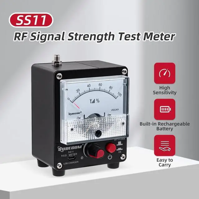 Alt view image 4 of 7 - Surecom SS11 Portable Field Strength Power Test Meter RF Signal Strength Test Meter with Antenna