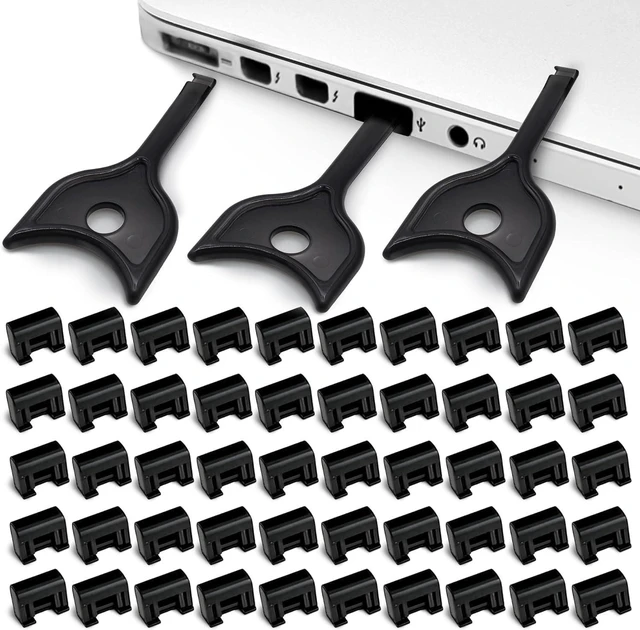 Main image of USB-A & USB-C Port Blockers Bundle with Key - Removable Type-A & Type-C Locks for PC, Laptop, Notebook & Gaming Devices - Moisture Resistant Shield for Data Protection